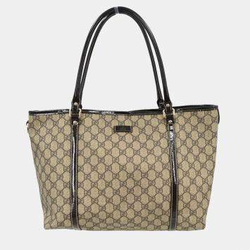 Pre Owned Gucci Beige GG Supreme Tote Bag