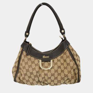 Pre Owned Gucci Beige GG Hobo Handbag