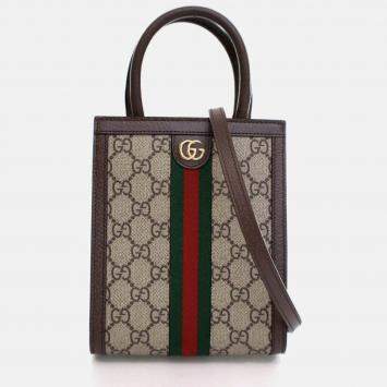 Pre Owned Gucci Mini GG Supreme Ophidia Tote Bag