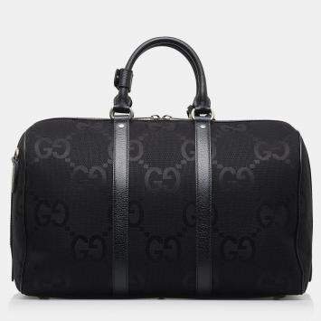 Pre Owned Gucci Black Small Jumbo GG Canvas Duffle Bag