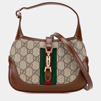 Pre Owned Gucci Brown Mini GG Supreme Jackie 1961 Crossbody