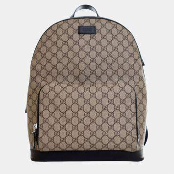 Pre Owned Gucci Beige Brown Medium GG Supreme Eden Backpack