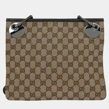 Pre Owned Gucci Beige GG Shoulder Bag