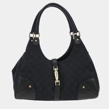 Pre Owned Gucci Black GG Jackie Hobo Handbag