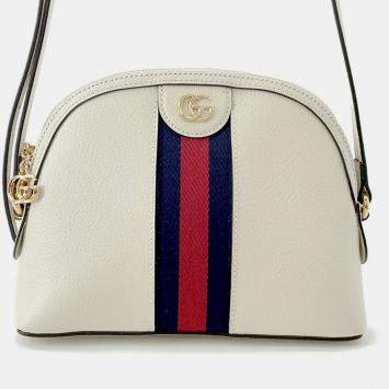 Pre Owned Gucci Ophidia Shoulder Bag White Leather