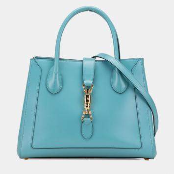 Pre Owned Gucci Blue Medium Calfskin Jackie 1961 Tote