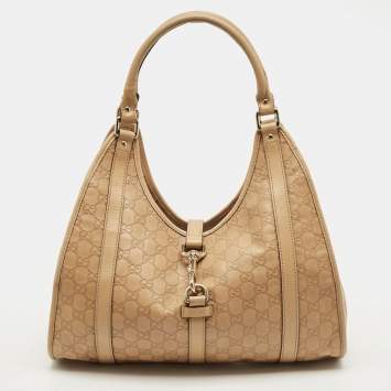 Pre Owned Gucci Beige Guccissima Leather Bardot Joy Tote