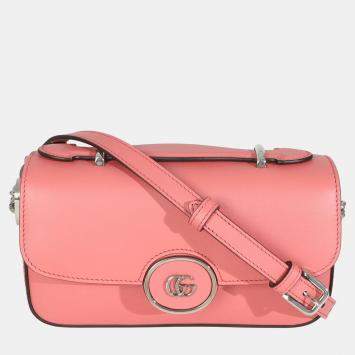 Pre Owned Gucci Pink Senna Calfskin Petite GG Top Handle Shoulder Bag