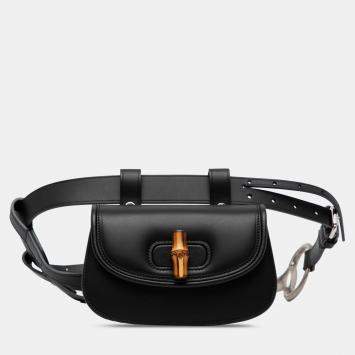 مملوكة مسبقًا Gucci Mini Leather Bamboo 1947 Belt Bag