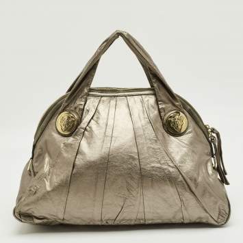Pre Owned Gucci Metallic Leather Large Hysteria Satchel
