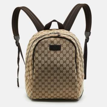 Pre Owned Gucci Beige/Brown GG Canvas Backpack