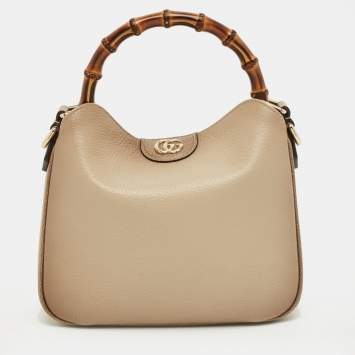 Pre Owned Gucci Beige Ombre Leather Small Diana Bucket Bag
