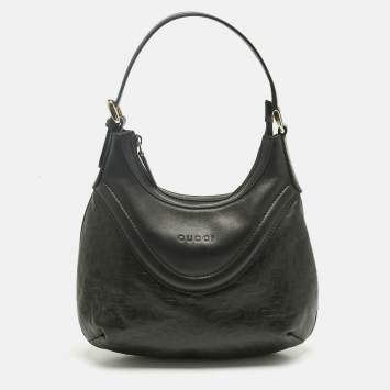 Pre Owned Gucci Choco Brown Horsebit Embossed Leather Small Shoulder Bag