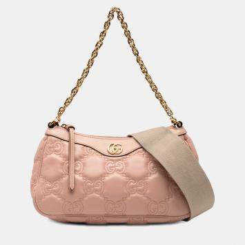 مملوكة مسبقًا Gucci Pink Small GG Matelasse Leather Satchel
