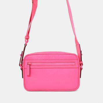 Pre Owned Gucci Neon Pink Rubber-Effect Crossbody Bag