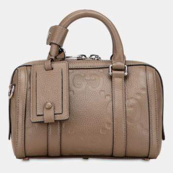 مملوكة مسبقًا Gucci Jumbo Gg Mini Duffle Handbag/Shoulder Bag Greige Leather