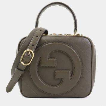 Pre Owned Gucci Shoulder Bag Blondie Khaki Brown