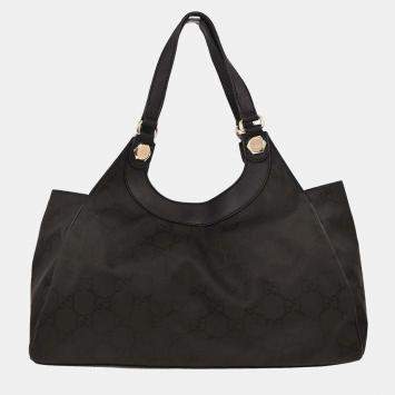 Pre Owned Gucci Black GG Handbag