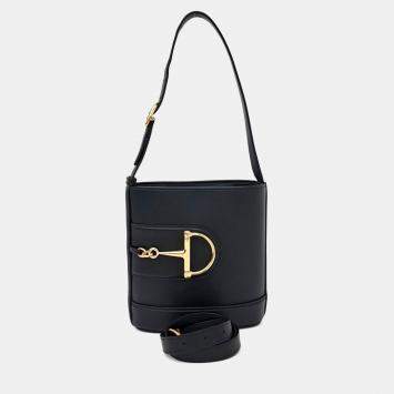 Pre Owned Gucci Black Leather 73 Small Bucket Bag