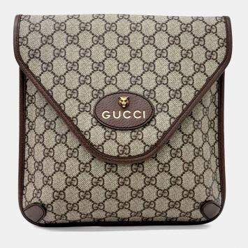 Pre Owned Gucci Beige Brown PVC Neo Vintage GG Medium Messenger Bag