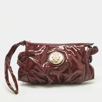 Pre Owned Gucci Hysteria Purple Patent Leather Clutch