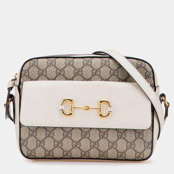 مملوكة مسبقًا Gucci Brown Small GG Supreme Horsebit 1955 Crossbody