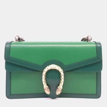 مملوكة مسبقًا Gucci Green Leather Dionysus Chain Shoulder Bag