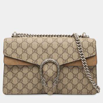 مملوكة مسبقًا حقيبة كتف غوتشي ديونيسوس جي جي سوبريم متوسطة بنية