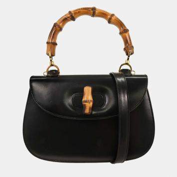 مملوكة مسبقًا Gucci Black Bamboo 2Way Handbag
