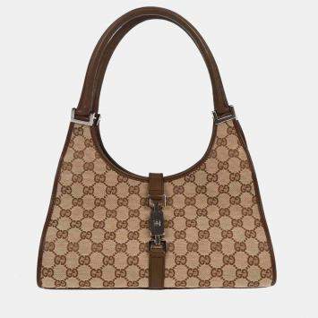 Pre Owned Gucci Beige Gg Jackie Handbag
