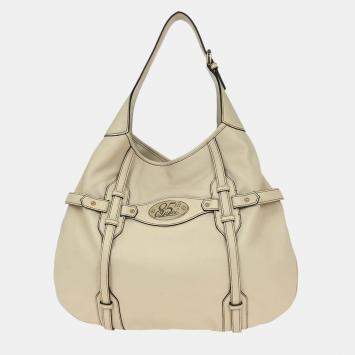 Pre Owned Gucci Off-White Leather 85Th Anniversary Handbag