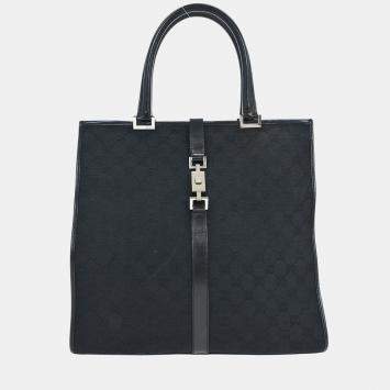 Pre Owned Gucci Black Gg Jackie Handbag