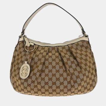 Pre Owned Gucci Brown Gg Handbag
