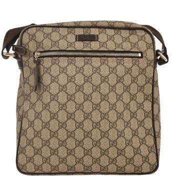 Pre Owned Gucci GG Supreme Brown Canvas Shoulder Bag