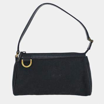 Pre Owned Gucci Black Gg Abbey D Ring Handbag