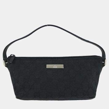Pre Owned Gucci Black Gg Handbag