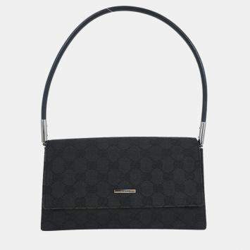 Pre Owned Gucci Black Gg Handbag