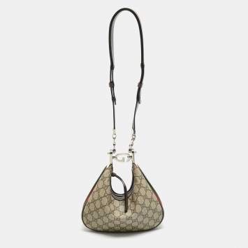 مملوكة مسبقًا حقيبة غوتشي أتيش بيج GG سوبريم قماش وجلد صغيرة