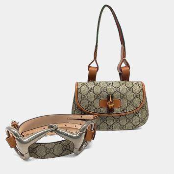 مملوكة مسبقًا Gucci Coated Canvas Bamboo 1947 Belt Bag