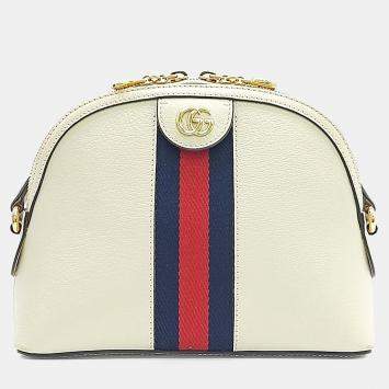 مملوكة مسبقًا Gucci White Leather Ophidia Crossbody Bag