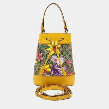Pre Owned Gucci Multicolor PVC Ophidia Small Bucket Bag