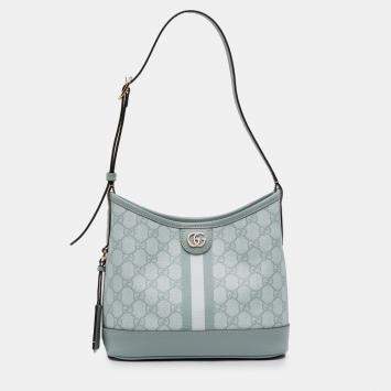 Pre Owned Gucci Blue Small GG Supreme Ophidia Shoulder Bag