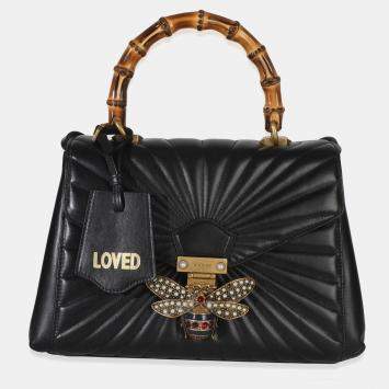 مملوكة مسبقًا Gucci Black Calfskin Queen Margaret Top Handle Bag