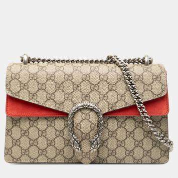 Pre Owned Gucci Brown Medium GG Supreme Dionysus Shoulder Bag