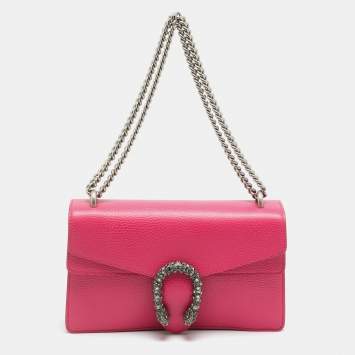 مملوكة مسبقًا Gucci  Dionysus Crystals Small Pink Leather Shoulder Bag