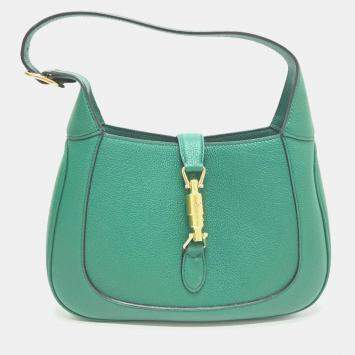 Pre Owned حقيبة كتف جلدية 2-طريقتين صغيرة جاكي 1961 من غوتشي خضراء