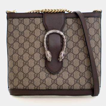 Pre Owned حقيبة دلو غوتشي ديونيسوس GG سوبرم بنية اللون