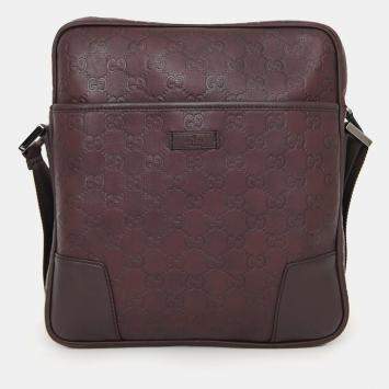 Pre Owned حقيبة كروس بودي غوتشي غوتشيسما جلد برغندي