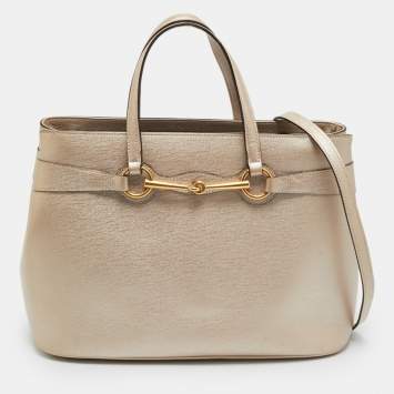 مملوكة مسبقًا حقيبة يد غوتشي ضوء بت ميتاليك جلد متوسطة