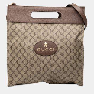 Pre Owned Gucci Brown GG Supreme Neo Vintage Soft Tote
